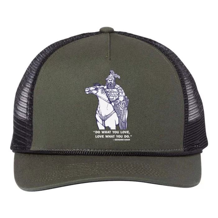 Do What You Want And Love What You Do Genghis Khan Retro Rope Trucker Hat Cap