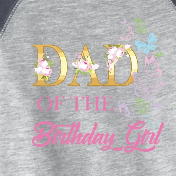 Dad One 1st First Birthday Matching Family Butterfly Floral Toddler Fine Jersey T-Shirt