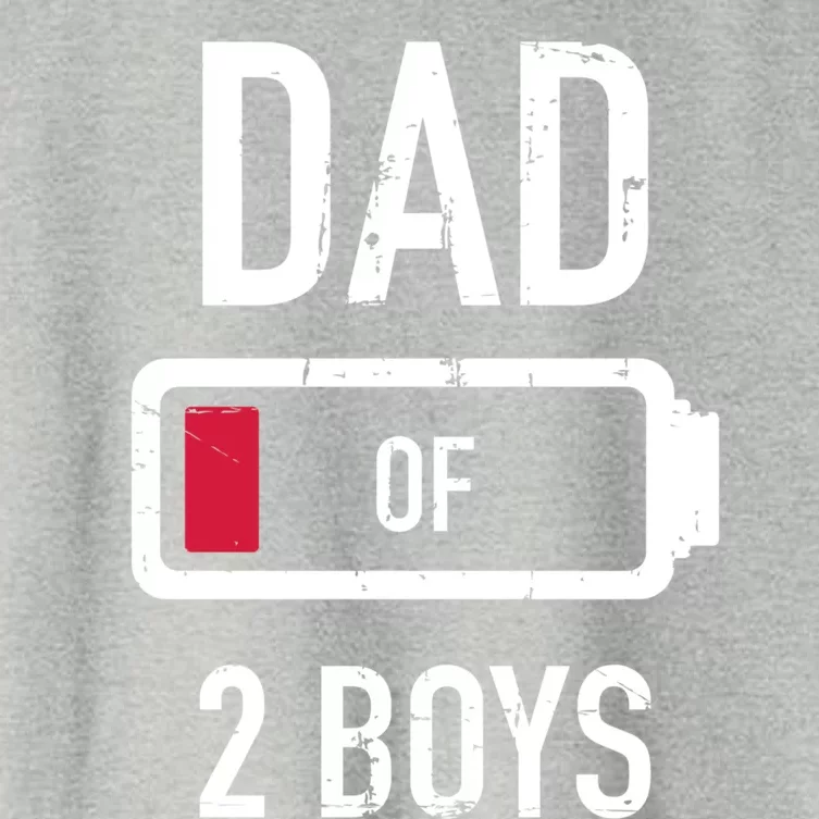 Dad Of 2 Two Low Battery Gift For Father's Day Gift Women's Crop Top Tee