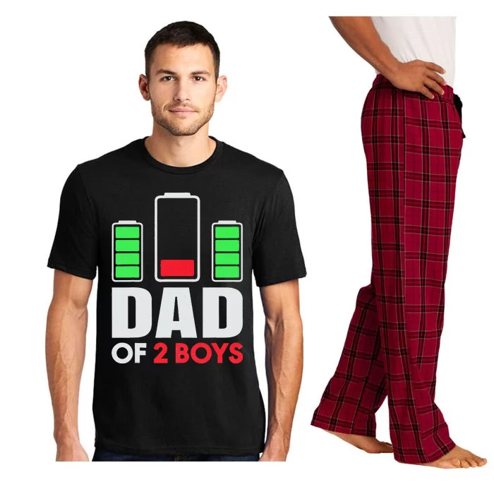 Dad Of 2 Low Battery Son Dad Fathers Day Birthday Pajama Set