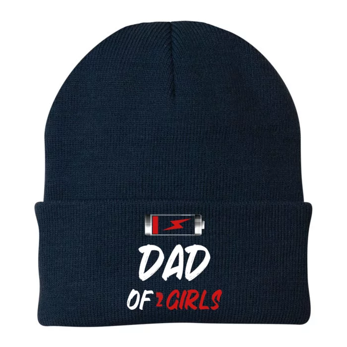 Dad Of 2 Girl Father Day Knit Cap Winter Beanie