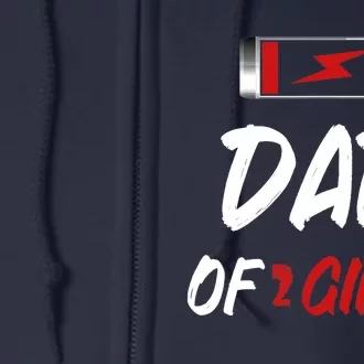 Dad Of 2 Girl Father Day Full Zip Hoodie