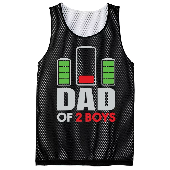 Dad Of 2 Low Battery Son Dad Fathers Day Birthday Mesh Reversible Basketball Jersey Tank