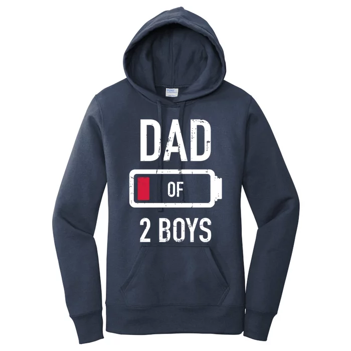 Dad Of 2 Two Low Battery Gift For FatherS Day Gift Women's Pullover Hoodie