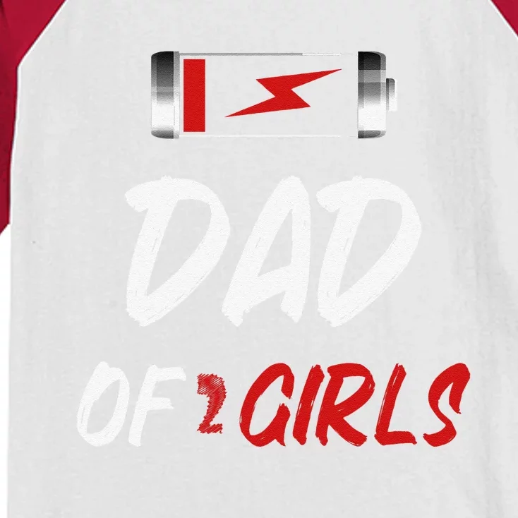 Dad Of 2 Dad Father Dadfather Day Father Kids Colorblock Raglan Jersey