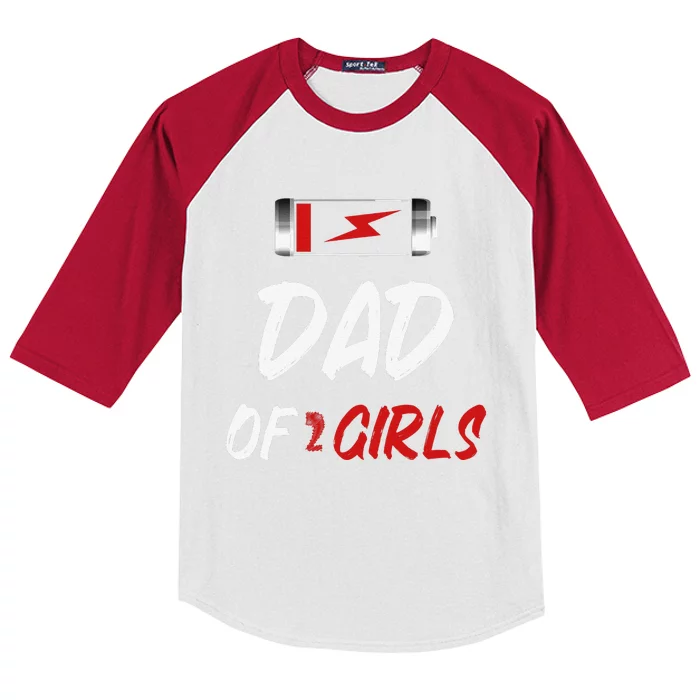 Dad Of 2 Dad Father Dadfather Day Father Kids Colorblock Raglan Jersey