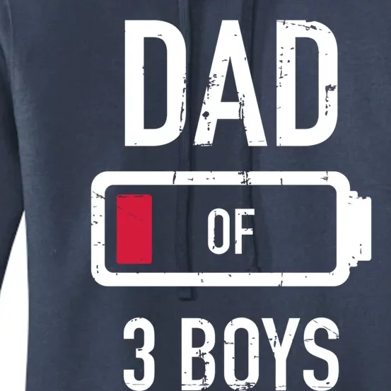 Dad Of 3 Three Low Battery Gift For Father's Day Gift Women's Pullover Hoodie