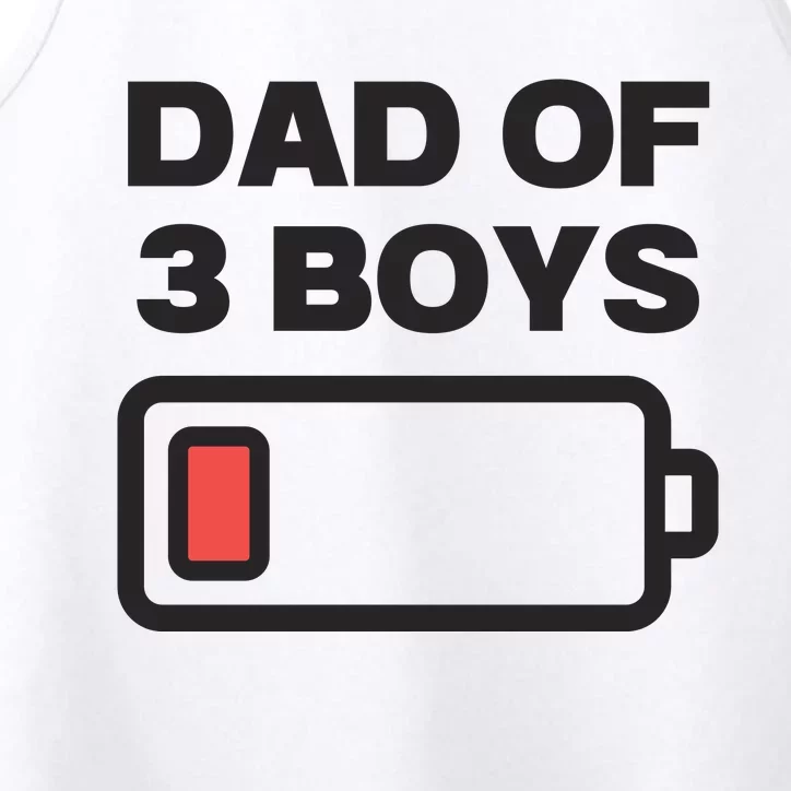 Dad Of 3 Boys Funny Fathers Day Performance Tank