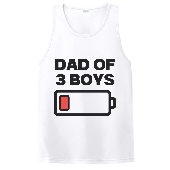 Dad Of 3 Boys Funny Fathers Day Performance Tank