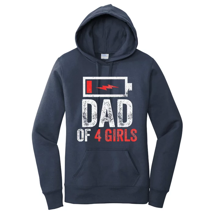 Dad Of 4 Gift From Daughter Fathers Day Women's Pullover Hoodie