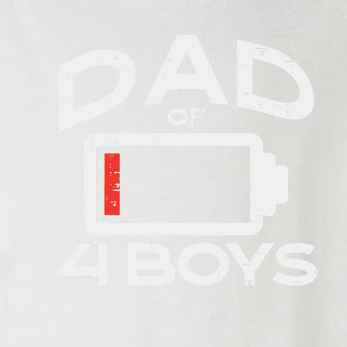 Dad Of 4 Low Battery Funny Fathers Day Daddy Papa Toddler Long Sleeve Shirt