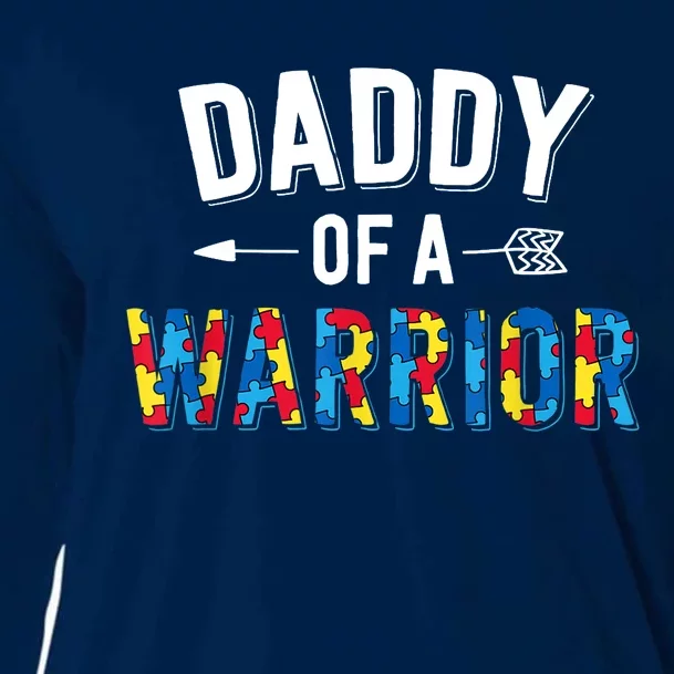 Daddy Of A Warrior Family Dad World Autism Awareness Day Cooling Performance Long Sleeve Crew