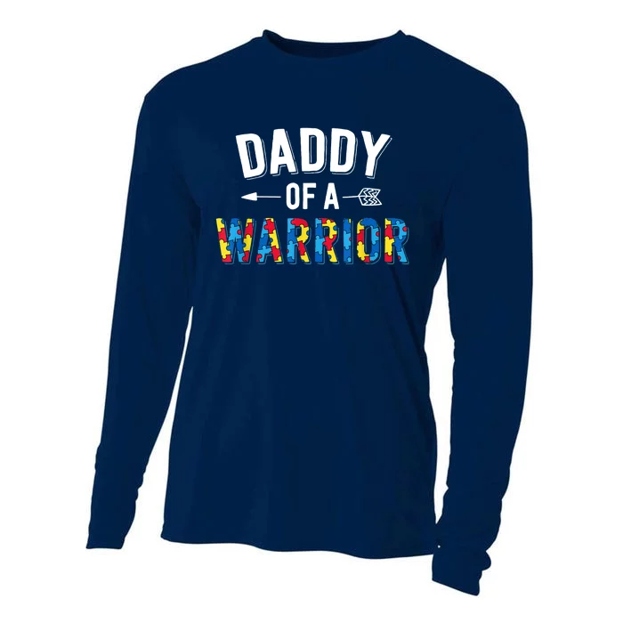 Daddy Of A Warrior Family Dad World Autism Awareness Day Cooling Performance Long Sleeve Crew