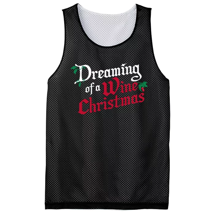 Dreaming Of A Wine Christmas Xmas Holiday Season Mesh Reversible Basketball Jersey Tank