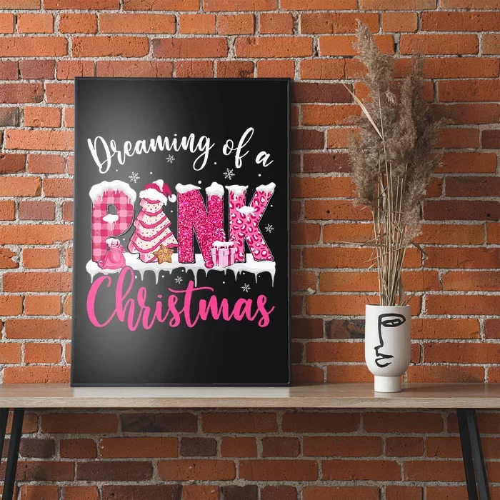 Dreaming Of A Pink Christmas Tree Cakes Xmas Holiday Pajamas Poster