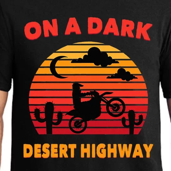 Desert On A Dark Desert Highway Mojave Cactus Retro Pajama Set