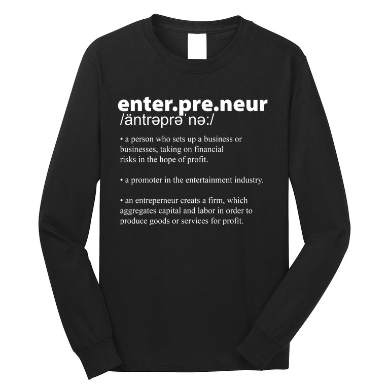 Definition Of An Entrepreneur Long Sleeve Shirt
