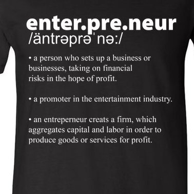 Definition Of An Entrepreneur V-Neck T-Shirt