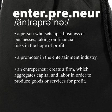 Definition Of An Entrepreneur Drawstring Bag