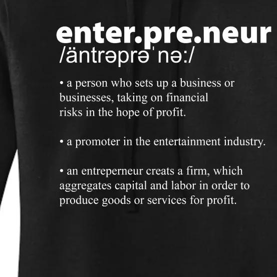 Definition Of An Entrepreneur Women's Pullover Hoodie