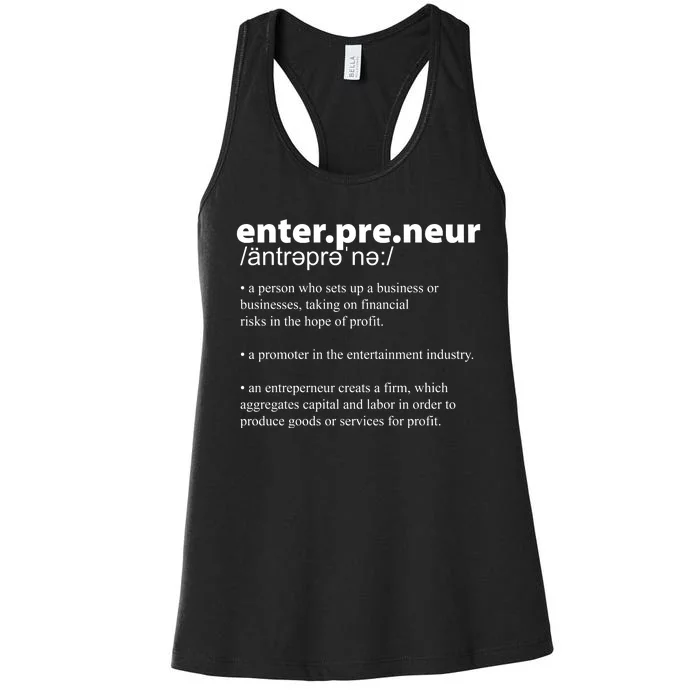 Definition Of An Entrepreneur Women's Racerback Tank