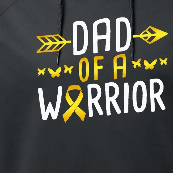 Dad Of A Warrior Childhood Cancer Survivor Performance Fleece Hoodie