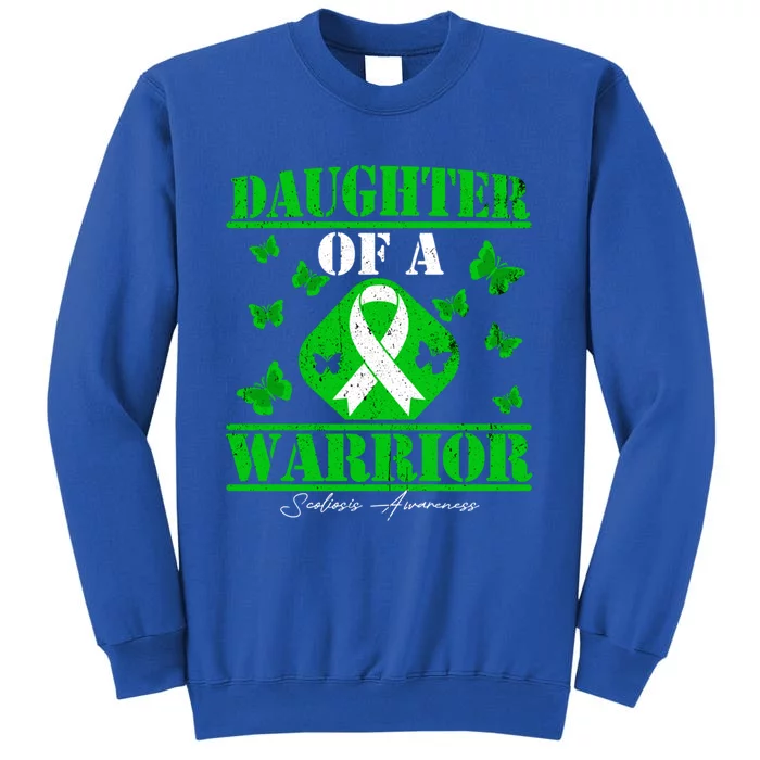 Daughter Of A Scoliosis Warrior Vintage Scoliosis Awareness Gift Tall Sweatshirt