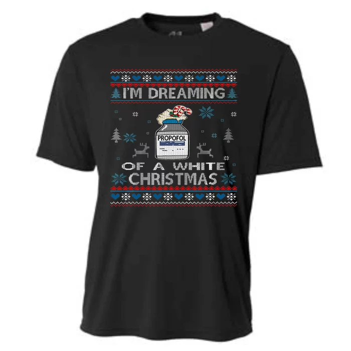 Dreaming of a White Christmas Nurse Propofol ICU CRNA Xmas Cooling Performance Crew T-Shirt