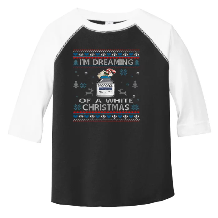 Dreaming of a White Christmas Nurse Propofol ICU CRNA Xmas Toddler Fine Jersey T-Shirt