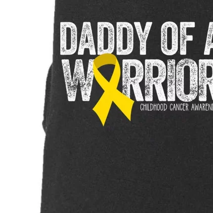 Daddy Of A Warrior Childhood Cancer Dad Ribbon Doggie 3-End Fleece Hoodie