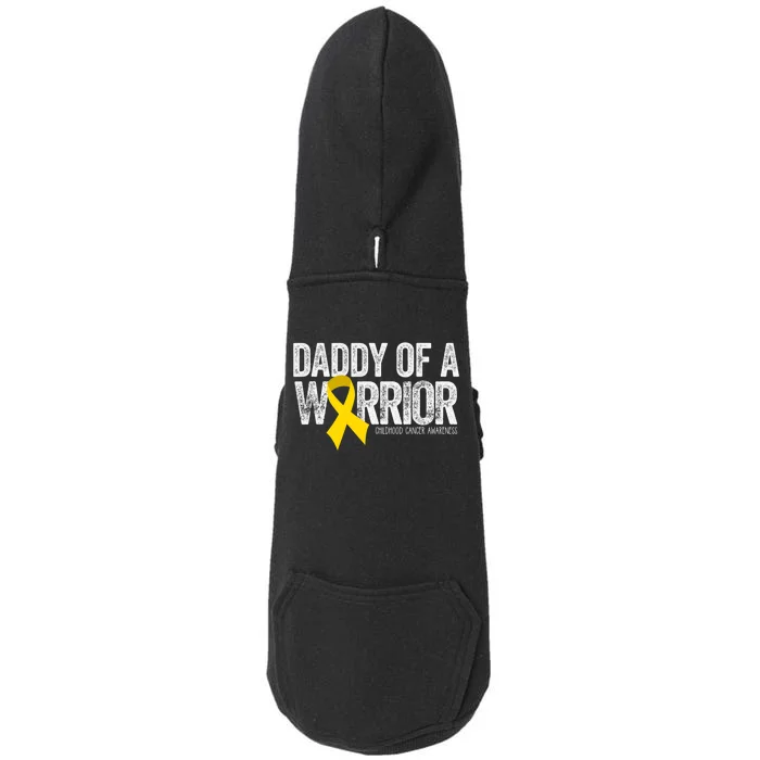 Daddy Of A Warrior Childhood Cancer Dad Ribbon Doggie 3-End Fleece Hoodie