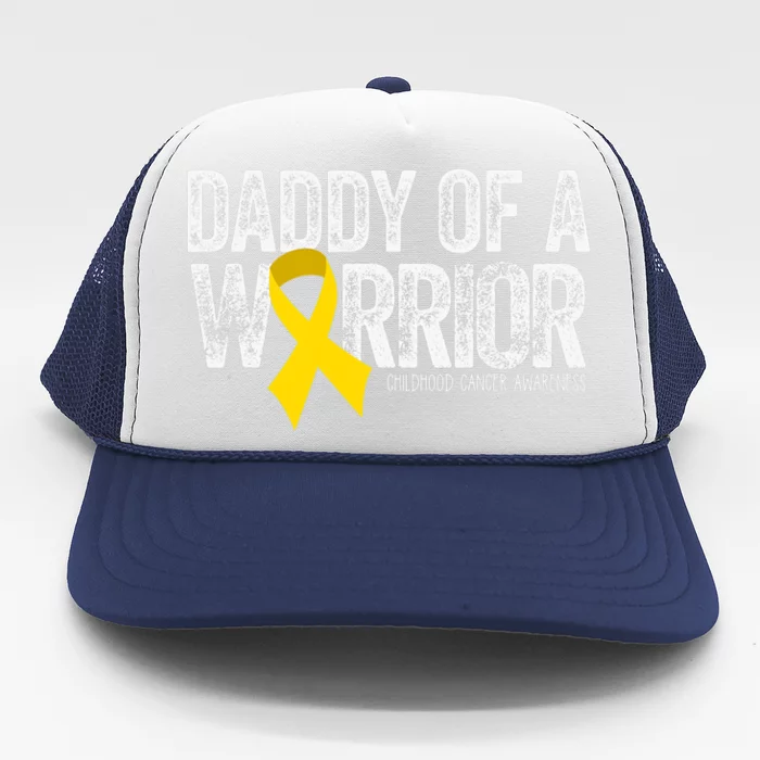 Daddy Of A Warrior Childhood Cancer Dad Ribbon Trucker Hat