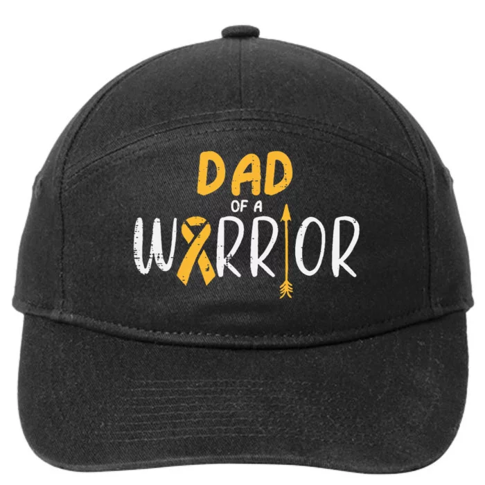 Dad Of A Warrior Childhood Cancer Ribbon Awareness Family 7-Panel Snapback Hat