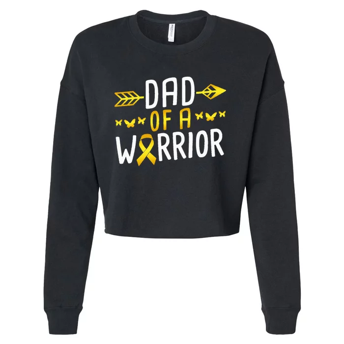 Dad Of A Warrior Childhood Cancer Survivor Cropped Pullover Crew