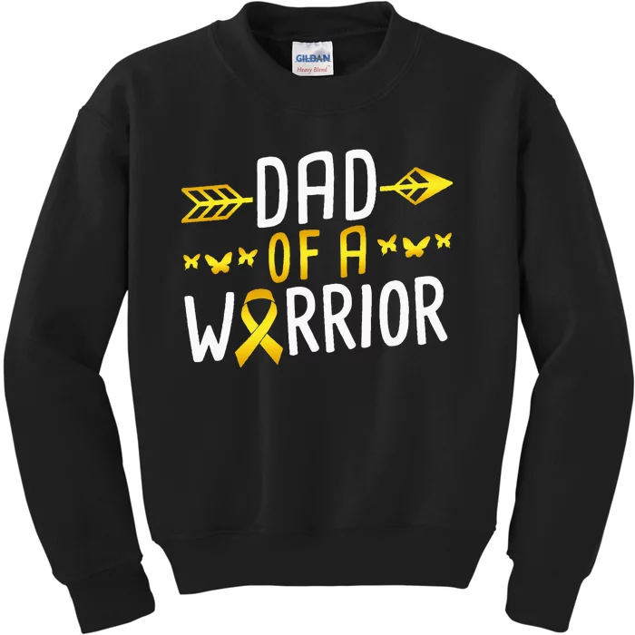 Dad Of A Warrior Childhood Cancer Survivor Kids Sweatshirt