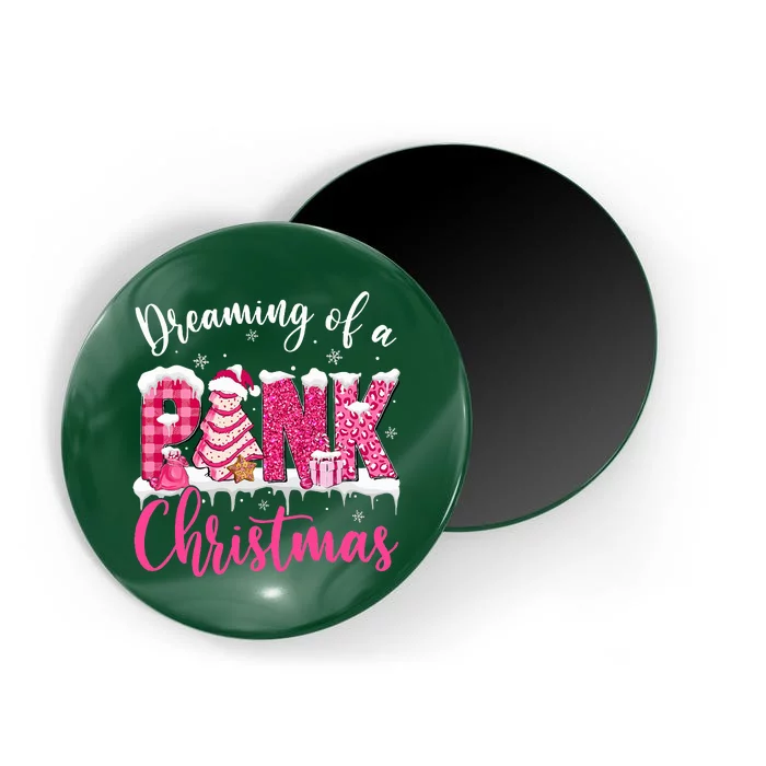 Dreaming Of A Pink Christmas Tree Cakes Xmas Holiday Pajamas Magnet