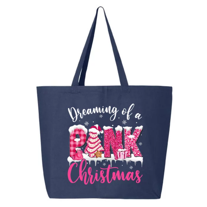 Dreaming Of A Pink Christmas Tree Cakes Xmas Holiday Pajamas 25L Jumbo Tote