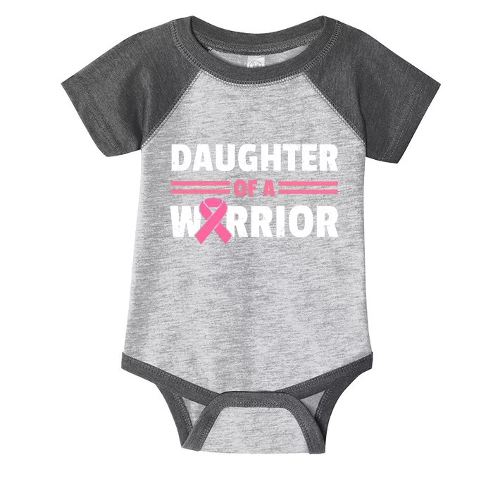 Daughter Of A Warrior Breast Cancer Awareness Infant Baby Jersey Bodysuit