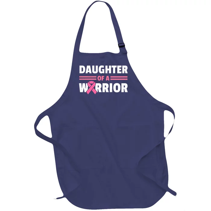 Daughter Of A Warrior Breast Cancer Awareness Full-Length Apron With Pocket