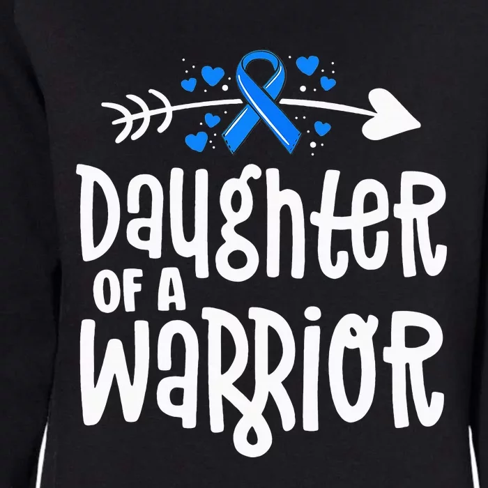 Daughter Of A Warrior ALS Family Blue Ribbon Awareness Womens California Wash Sweatshirt