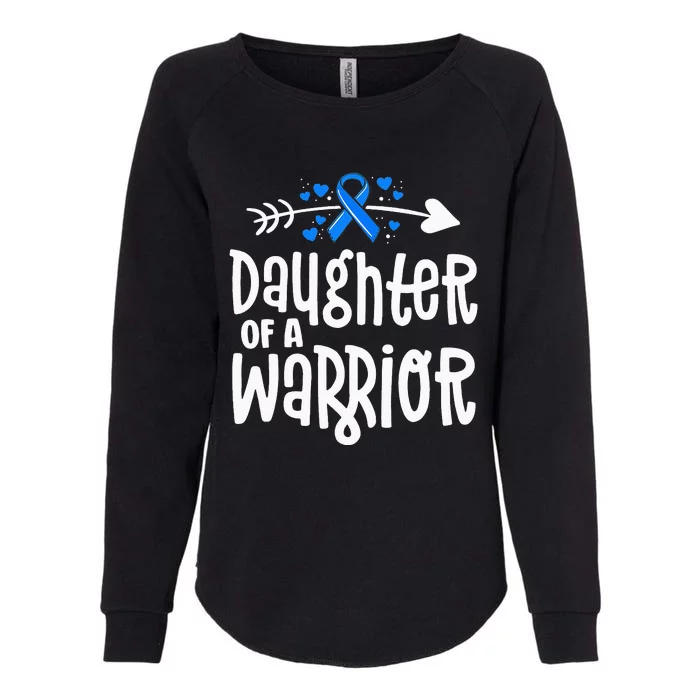 Daughter Of A Warrior ALS Family Blue Ribbon Awareness Womens California Wash Sweatshirt