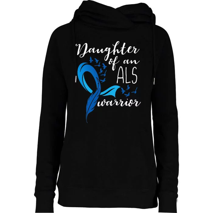 Daughter Of An ALS Warrior ALS Support Squad Womens Funnel Neck Pullover Hood