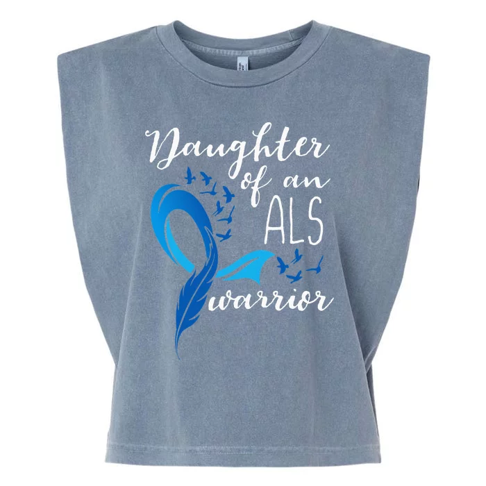 Daughter Of An ALS Warrior ALS Support Squad Garment-Dyed Women's Muscle Tee