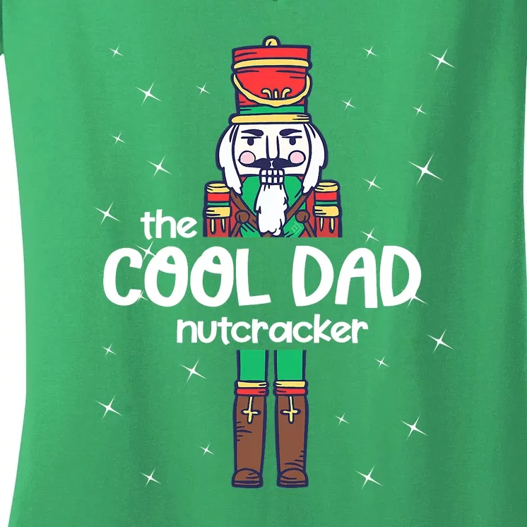 Dad Of A Nutcracker Funny Christmas Elf Squad ELF Xmas Gifts Women's V-Neck T-Shirt