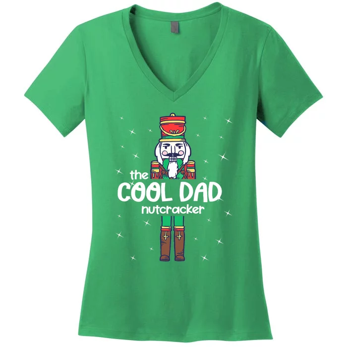 Dad Of A Nutcracker Funny Christmas Elf Squad ELF Xmas Gifts Women's V-Neck T-Shirt