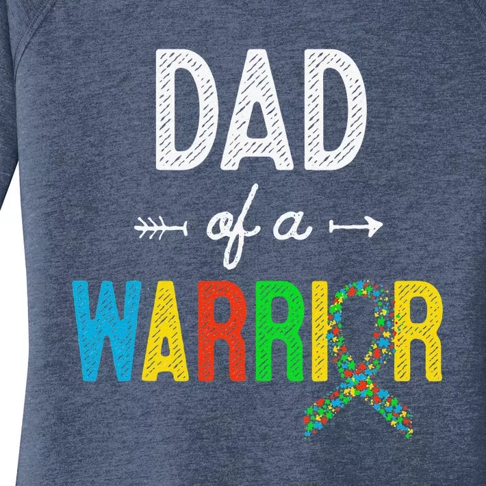 Dad Of A Warrior Autism Awareness Support Women's Perfect Tri Tunic Long Sleeve Shirt