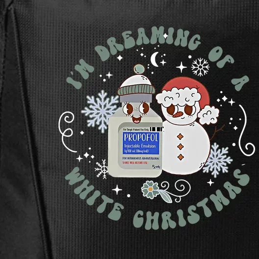 Dreaming Of A White Christmas Nurse Let It Snow Propofol ICU City Backpack