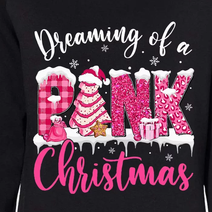 Dreaming Of A Pink Christmas Tree Cakes Xmas Holiday Pajamas Womens California Wash Sweatshirt