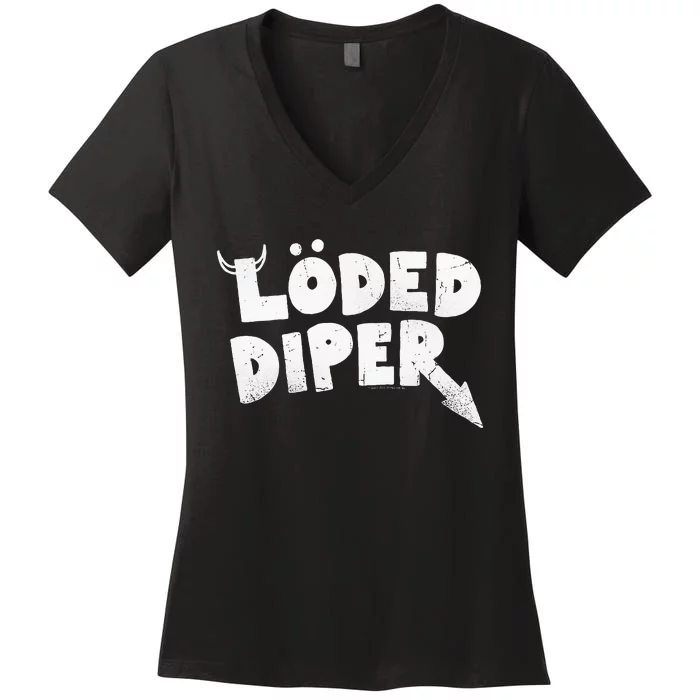 Diary Of A Wimpy LöDed Diper Women's V-Neck T-Shirt