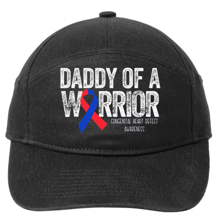 Daddy Of A Warrior CHD Congenital Heart Defect Month 7-Panel Snapback Hat